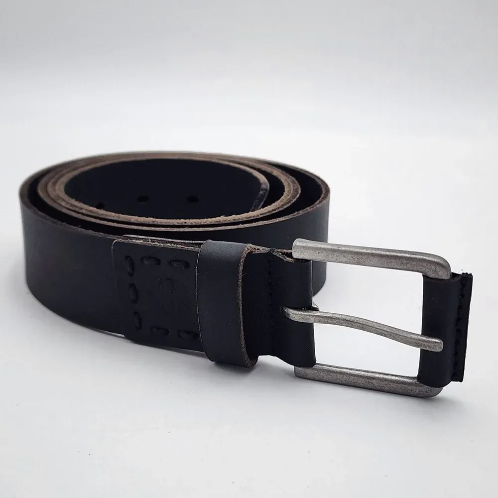 Timberland Men's Belt Size 48 Dark‎ Brown Genuine Leather Casual Pull-Up Jean